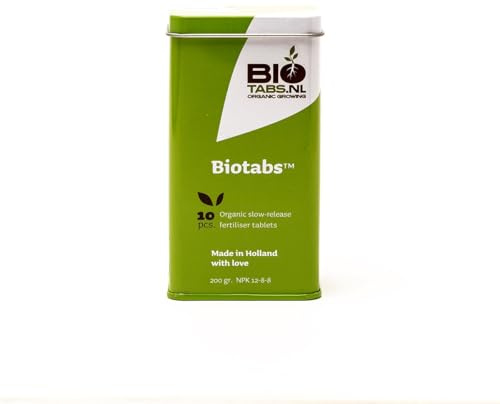 BioTabs Organischer Dünger - 10 Stück - Langsam wirkende Biotabs für gesundes Pflanzenwachstum - Organische Düngertabletten für Blumen, Gemüse, Kräuter, Bäume und Sträucher