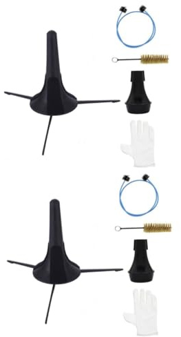 VICASKY 2sätze Trombone Cleaning Care Tragbarer Abnehmbarer Trompetenständer Teiligem Reinigungsset Für Trompeten Und Ventile Inklusive Flexibler Bürsten Und Dämpfer
