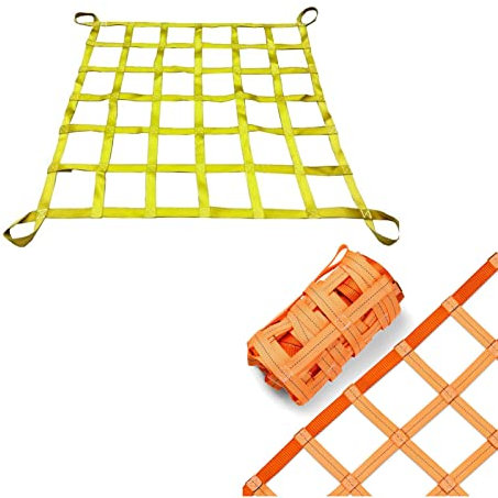 Hebeschlingen, flaches Hebenetz aus Nylon – Hebeschlingennetz, Hebenetz für Hebevorrichtungen an Baustellen, hängendes Hebenetz für Ladung, Ladungsnetz für die Ladefläche von Pickups, starke