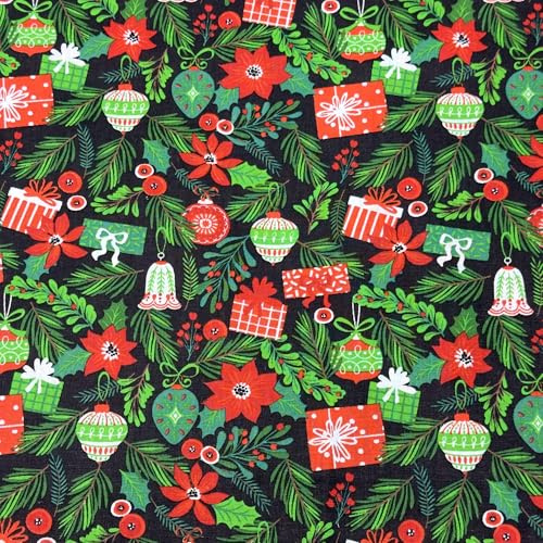 MAGAM-Stoffe Winter Season Baumwollstoff Weihnachten Oeko-Tex Meterware 50cm (Geschenke)