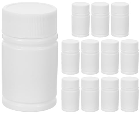 Frasco de Pastillas Vacío 12 Unidades 20ml Hdpe con Tapa | Cierre a Rosca, Anti-fugas y Reutilizable, Envase Ligero para Farmacia, Formato Compacto