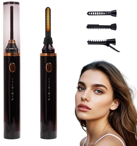 Beheizbare Wimpernzange, 3 In 1 Elektrische Wimpernzange mit 3 Temperaturmodi für 10S Schnelles Aufheizen, USB Natürliches Wimpernbiegen für 24 Stunden für Damen Make-up Werkzeuge (Schwarz)