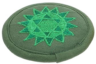 Grüne Klangschalenmatte aus Baumwollstoff, Kompakt und Leicht | Buddha Zubehör, Einfache Ausführung, Klein Formatierbar, Bequem zu Verstauen und Mitzunehmen
