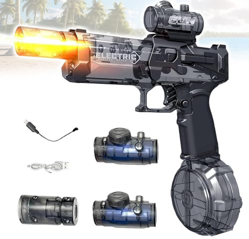 HBSFBH Pistola de Agua Eléctrica, Potente Pistola de Agua, Electric Water Gun Potente, Electric Water Gun con Luz, Juguete para Fiestas de Verano en la Piscina