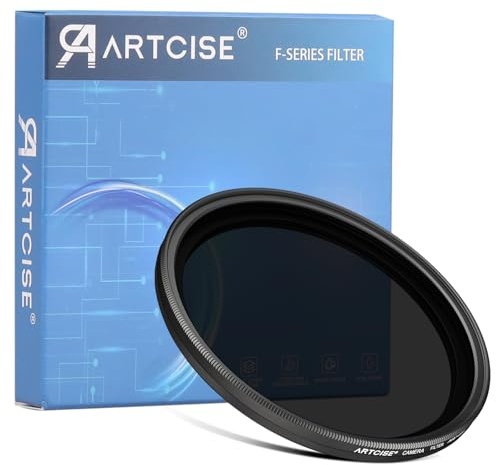 ARTCISE Filtre ND Variable 55 mm Ultra Mince ND2-ND400 HD Réglable Fader Filtres à densité Neutre pour Objectif