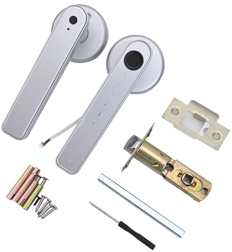 Verrou de porte d'intérieur intelligent à empreintes digitales avec mot de passe sans clé, noyau de serrure de classe C en alliage de zinc, chargement d'urgence USB, installation gauche ou droite pour