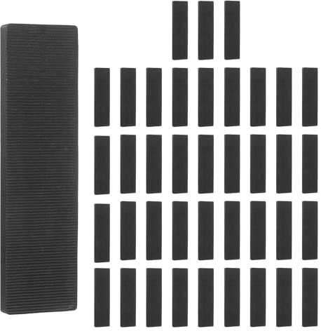 sourcing map 60 PCS Plastic Flat Shims, 15/64 Inch Structural Tile Plastic Shims for Leveling, Plastic Glazing Blocks for Home Improvement Level, Door Toilet Shim, Frame Spacers, Black