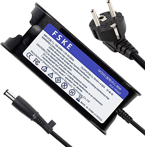 FSKE 90W Laptop Ladegerät für Dell XPS 13 Latitude E5440 E7240 AC Adapter Netzteil Ladekabel, Inspiron 15 13 17 Notebook Power Supply 19.5V 4.62A, Steckergröße:7.4 * 5.0mm