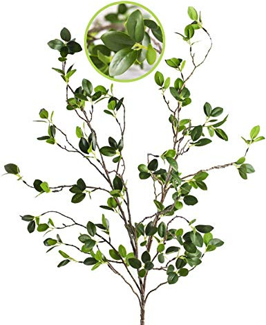 Artificial Plant 43.3 Inch Green Branches Leaf Shop Garden Office Home Decoration (6 pcs)