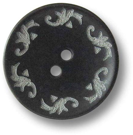 5er Set hübsche Trachtenknöpfe aus Steinnuss, schwarz eingefärbt mit Lasermuster. Ø: ca. 20mm!