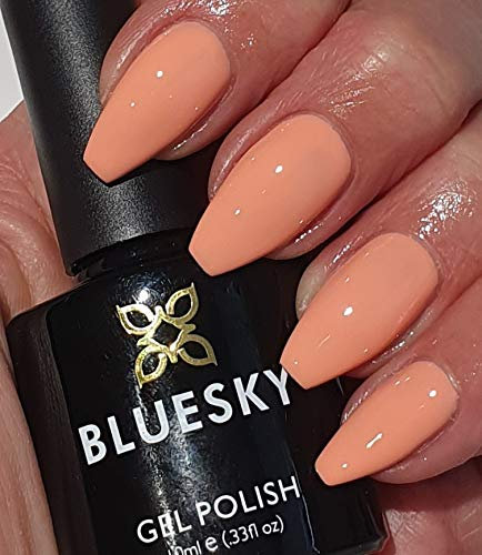 Bluesky Gel NAIL Polish PEACH TULIP LOVER SPRING SUMMER SS2008 BRIGHT PEACH COLOR UV LED Soak Off 10ml