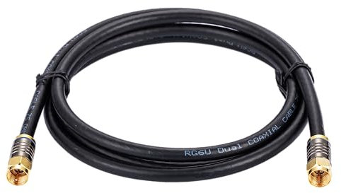 Cables Direct Online 3M Black RG6 Coax Cable Dual Shield Outdoor/Indoor Coaxial BNC Extension Wire For Satellite Dish Cable TV Antenna