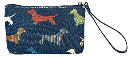 Signare Tapestry Small Wristlet Clutch Bag for Women, Ladies Wristlet Purses with Wrist Strap & Zip Closure (Dachshund, WRIS-DACH)