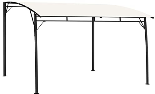 Tidyard Gazebo,Pegolato,Pergola,Padiglione,Parasole,da Giardino,in Tessuto,Crema,Struttura in Acciaio,3x3x2,55 m,Gazebo da Giardino con Struttura in Acciaio,Gazebo da Parete