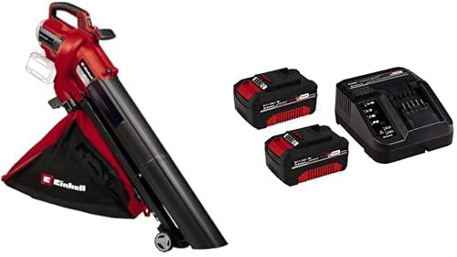 Einhell Aspirateur-souffleur de feuilles sans fil VENTURRO 36/240 Power X-Change (36 V, puissance d’aspiration 740 m³/h max, sac collecteur 45 L, jusqu’à 240 km/h) + Chargeur et 2 Batteries 3,0Ah