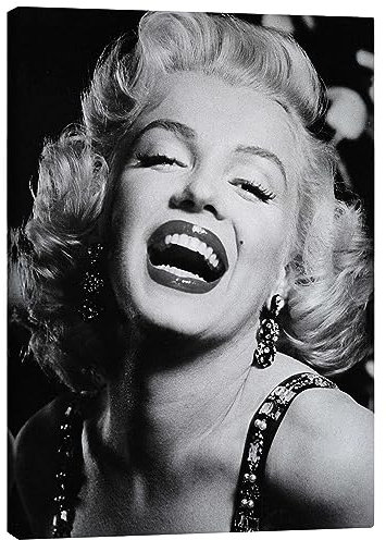 Posterlounge Marilyn Monroe Lipstick Leinwandbild von Celebrity Collection 20 x 30 cm Schwarz-Weiß Nostalgie Wanddeko