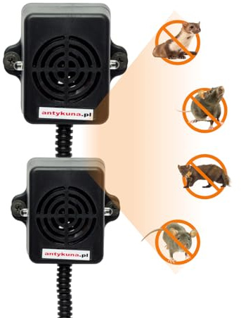 ANTIMARDER LUBERDA Light&Flash Marderschutz für Auto | Schutz von 2 Seiten des Motors | Energieversorgung / 12 V Stromausgang | Ultraschall Nagetierabwehr
