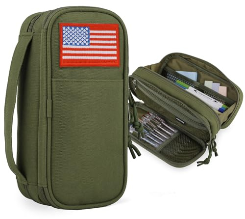 ATRIPACK Trousse à crayons tactique pour garçon, grande capacité, organiseur de marqueurs, trousse à outils, organiseur de bureau pour l'école, l'université, le bureau, pour enfants, hommes, femmes