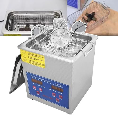 JavoN Máquina Limpieza Calefacción Profesional Acero Inoxidable, Limpiador Ultrasónico Hardware, con Temporizador Digital Y Función Calentamiento, Frecuencia 40 Khz, para Gafas Reloj Joyería,2L