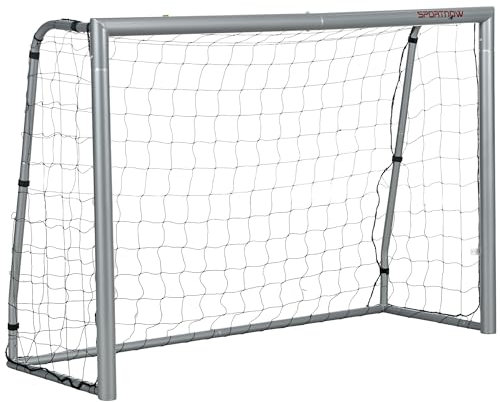 SPORTNOW 6ft x 4ft Football Goal, Football Net for Garden, Training Goal with Ground Stakes, Steel Frame