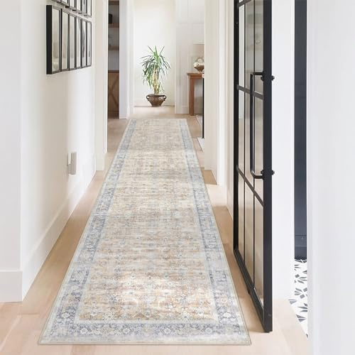 Homcomodar Boho hallmatta 60 x 300 cm halkfri löparmatta för entré vintage golvmatta löpare boho halllöpare mattor för sovrum tvätt förutom