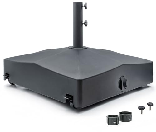 osoltus Schirmständer Sonnenschirmfuß befüllbar 50kg Kunststoff rollbar