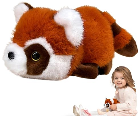 Generisch Pandabär Stofftier,Stoffpanda | Plüschtiere Panda und rote Panda-Puppe | Niedliche Kuscheltier-Plüschpuppe, weiches Pandabär-Plüschsofakissen für Wohnzimmer, Schlafzimmer, Heimdekoration