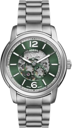 FOSSIL Heritage Watch for Men, Automatic Movement with Stainless Steel or Leather Strap