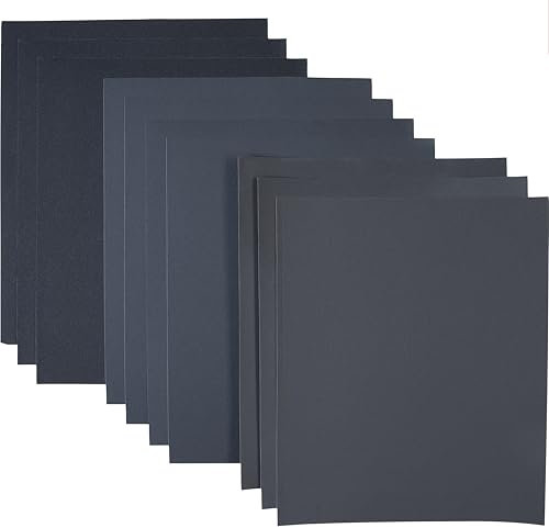 Connex Schleifpapier-Set - Wasserfest - 10-teilig - Verschiedene Körnungen K240, K400, K600 - Mit Silizium-Carbid - Geeignet für den Nassschliff von Metall / COX980400