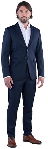 SANDER STELLAN Herrkostym affärskostym slim fit 2 delar, Mörkblå, 48