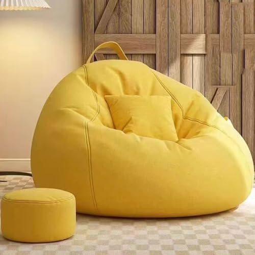 Sofa Puff Salon Moderno Puff Pera Gigante con Reposapies Sofa Puf Gigante Moderno con Reposapies Bean Bag Versátil Puff Gamer Niños Funda Lavable a Máquina para Adultos o Decoracion Habitacion Juven