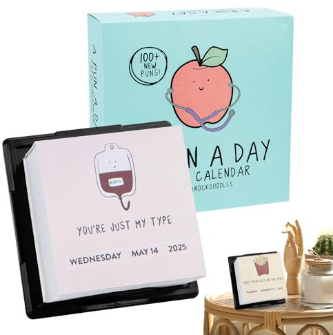 2025 A Pun A Day Desktop Calendar - 100 + Pun Joke Desktop Calendars with Tear Off Pages, 12-Month Desk Calendar Planner, Funny Calendar for Home Organisation, 4.25 x 4.25 Inches