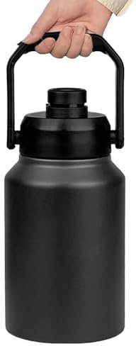 Ghiaccio per feste con coperchio - frigorifero termico | frigorifero portatile in acciaio inox, refrigeratore per bevande a doppia parete, bottiglia con manico per congelatore, contenitore per