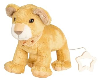 Sterntaler Spieluhr M Löwe Leo – aus weichem Stoff – entnehmbares Spielwerk – Melodie: Sandmann, lieber Sandmann, praktischer Sternengriff - Einschlafhilfe - Geschenk, ab Geburt, mattgelb