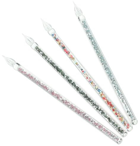 DOITOOL 4stücke Handgefertigte Glasfedern Für Kalligraphie-übung Tragbarer Glasstift Mit Glatter Politur Und Abgerundeten Kanten Langlebig Und Einfach Zu Reinigen