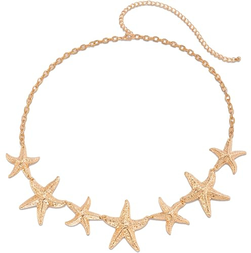 JeVenis Gold Starfish Waist Chains Women Boho Sea Shell Body Chain Summer Beach Charm Bikini Sexy Shell Waist Body Chain Accessories