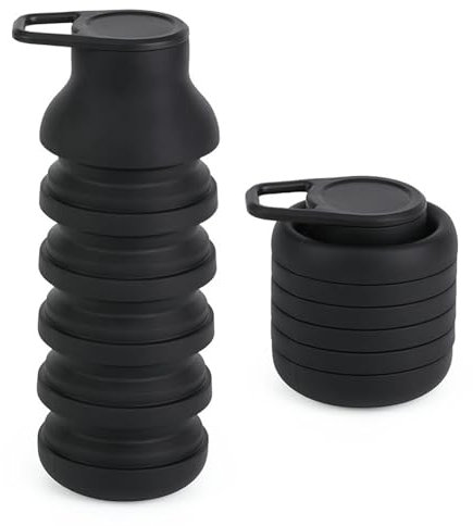 CUAJHNPX gobelet Pliable Tasse Pliante De Voyage Extérieur Sport Bouteille Portable À Cyclisme Mince Cyclisme-noir-600 ML