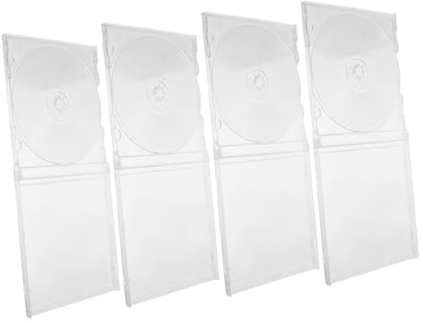 BESPORTBLE 4set Blank Discs Jewel Case Holder Single Disc Storage Case Sturdy Shatterproof for Collections
