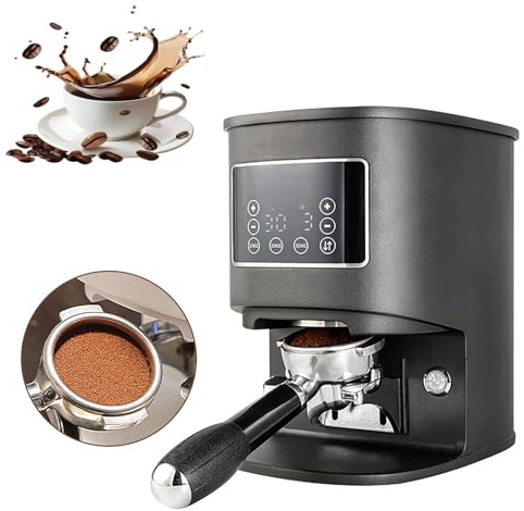Commercial Fully Automatic Coffee Tamper with Adjustable Pressure (10-30KG), Adjustable Stand and Automatic Sensor for Ground Coffee and Espresso Preparation