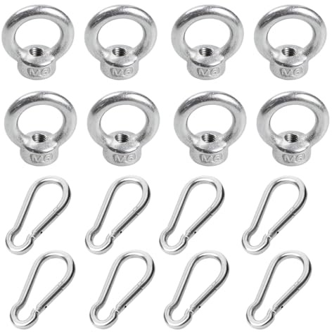 DIFLAX 8 Piezas Gancho Accesorios Autocaravana, Accesorios de Riel, Gancho de Riel Camper, Topes para Riel, Acero Inoxidable, Para Caravana, Autocaravana, Tienda de Campaña, Resistente y Duradero(M6)