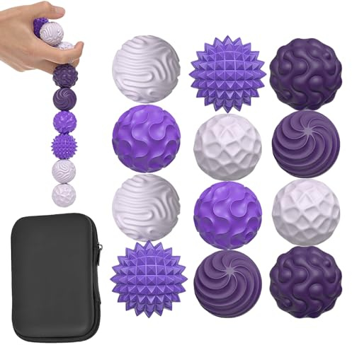 12 Stück Magnetische Fidget Toys, Magnetkugeln Stressball Silikon Sensorik Spielzeug,Magnetische Kugeln, Anti-Stress Fidget Toys für Angst, Sensory Toy (Lila)