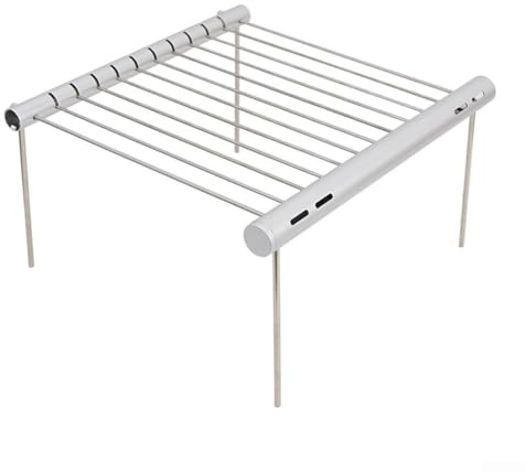 Yuanpgky Griglia da campeggio portatile per zaino in spalla, pieghevole in acciaio inox, barbecue a carbone per cucinare all'aperto, design leggero e compatto, 460 g con tubo per il trasporto