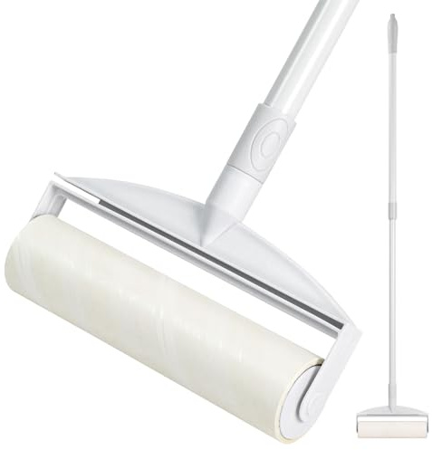 Taylor & Brown 21cm Large Lint Roller for Pet Hair with Extendable Handle and Dust-Proof Cover, Long Handle Lightweight Extra Sticky Heavy Duty Mop for Cleaning Carpet Floor
