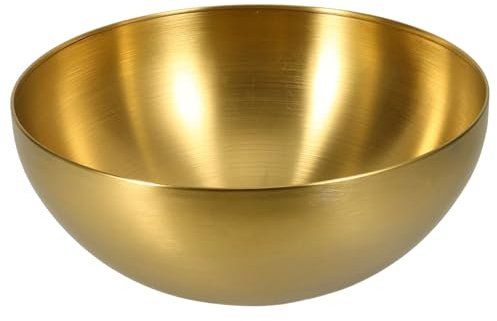 Veemoon Bol de Acero Inoxidable Dorado para Ensalada y Fruta Elegante | Cuencos para Mezclar de Acero Inoxidable, Tazón Grande para Bar y Hogar, Bol Acero Inoxidable Cocina