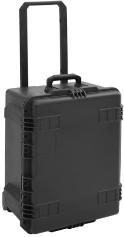 Tomostar Fotokoffer, Hartschalenkoffer für den Außenbereich, Transportkoffer, Schutztasche, tragbar, Schwarz, 62,5 x 49,5 x 37 cm, PP