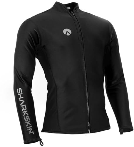 Sharkskin Mens Chillproof Long Sleeve Full Zip Shirt (Black, X-Large)