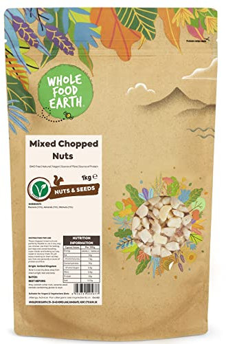 Wholefood Earth Mixed Chopped Nuts 1 kg | GMO Free | Natural | Source of Fibre | Source of Protein