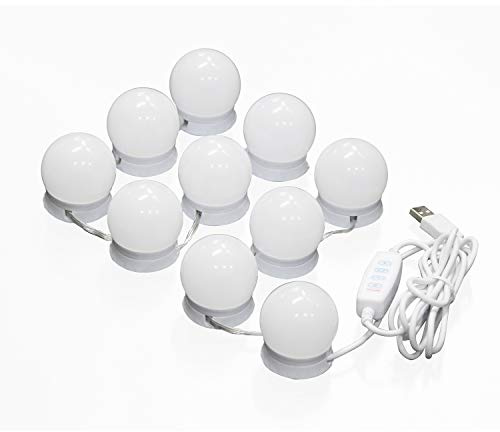 SONNI Schminklicht Led Spiegelleuchte Dimmbar Beleuchtung Hollywood Style Spiegellampen Led Licht mit 3 Farbmodi und 10 Helligkeiten Schminklicht für Spiegel
