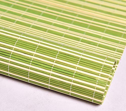 LLPEIJIE026 Bambus-Rollo Home grün und weiß,Faltrollo Rollo,Bambus Raffrollo,Sichtschutz Rollo mit Lifter,Atmungsaktiv,für Fenster,Wohnzimmer,Pavillon,Teestube,Esszimmer (100x180cm/39x71in)