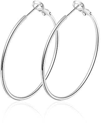 Hasnsofie 925 Sterling Silber Creolen für Damen - Hypoallergen Groß Huggie Ohrringe Set in 30, 40, 50mm